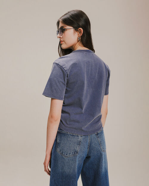Playera Cropped Diseño Fruncido